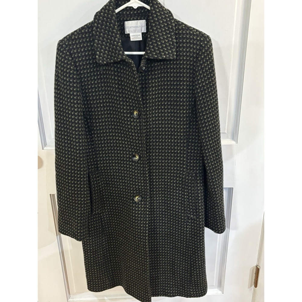 Vintage Worthington 4 Button Wool Tweed Pea Coat Nice! Medium